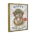thumbnail image 4 of Stupell Industries Farmhouse Holiday Cow Holiday Painting Gold Floater Framed Art Print Wall Art, 17 x 21, 4 of 10