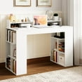 thumbnail image 3 of Gymax 48'' Computer Desk Study Writing Workstation w/ Bookshelf & Monitor Stand Riser, 3 of 10