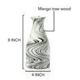 thumbnail image 3 of Beauty in Nature White & Black Stain Mango Tree Wood Bottle Shaped Set of 2 Vase, 3 of 5