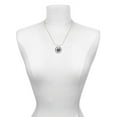 thumbnail image 3 of Delight Jewelry Silvertone Teal Paw on Black Disc Silver-tone You Mean the World to Me Ring Necklace, 18", 3 of 4