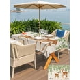 thumbnail image 5 of Outdoor Tablecloth with Umbrella Hole for Patio/Picnic/Party/Camping, Botanical Waterproof Table Cloth Rectangle Table Cover Washable, Spring Leaves Flowers Deers Birds Country Biege (60"x 84"), 5 of 8