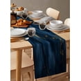 thumbnail image 6 of Table Runner Dresser Scarves 90 Inch Long,Navy Blue Stone with Gold Stripe Linen Dining Table Runners Abstract Marble Texture Tabletop Scarf for Wedding Holiday Party Kitchen, 6 of 9