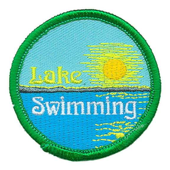 12 pieces 2" Custom Activity Scouts Applique Fun Patches - Lake Swimming Patch