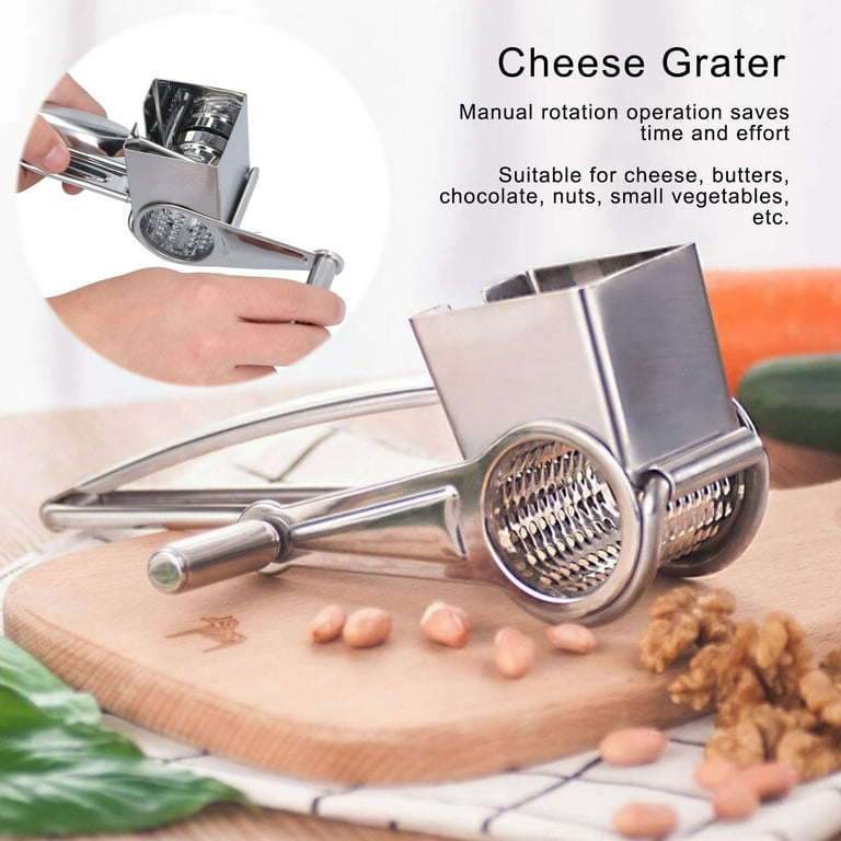 Delaman Rotary Cheese Grater Stainless Steel Manual Handheld Shredder Hand  Crank Kitchen Tool 