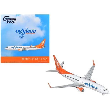 Boeing 737-800 Commercial Aircraft "Air North" (C-FNYA) White with Orange Tail "Gemini 200" 1/200 Diecast Model by GeminiJets