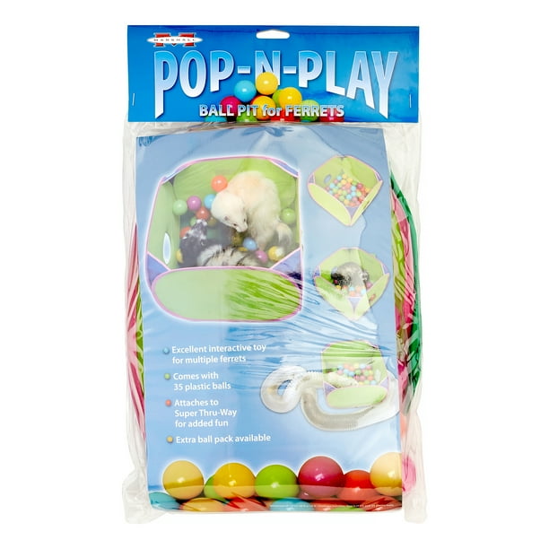 Marshall Pet Products PopNPlay Ball Pit Ferret Toy, 35 Ct, Assorted