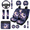 Butterfly Moon, variant on HUIACONG Car Interior Accessory Kit, with Car Seat Covers Steering Wheel Cover Wrist Keychain, High Quality Breathable Car Seat Cover Set