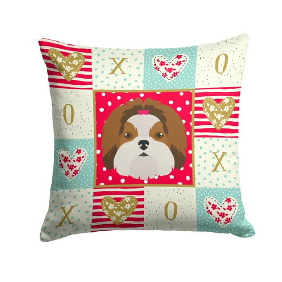 Imperial Shih Tzu Love Fabric Decorative Pillow