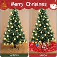 thumbnail image 4 of 48 Inch Christmas Tree Skirt – Velvet Plush Tree Mat, Soft Thickened Polyester with Red Ties, Single-Sided Printing, Available in 30in/36in/48in, Perfect for Holiday Xmas Tree Decoration, 4 of 7