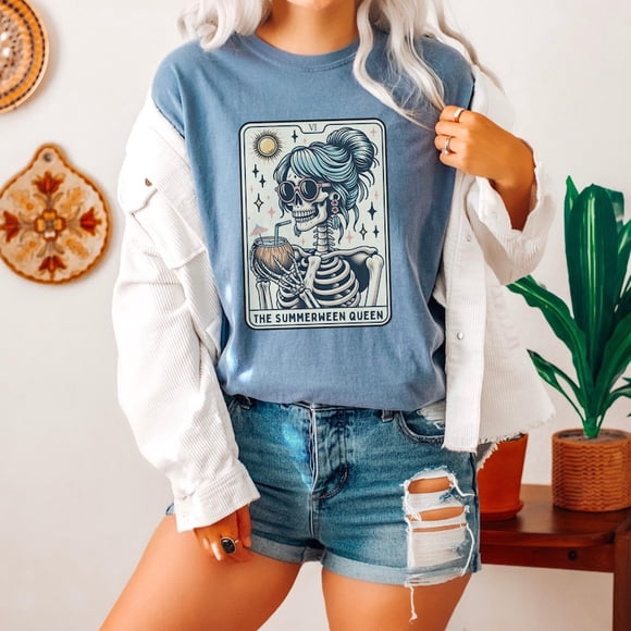 Summerween Spooky Summer Tarot Card Ween Witchy T-Shirt All Size S-3Xl