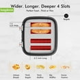 thumbnail image 3 of LONGDEEM 4 Slice Toaster Stainless Steel - 6 Browning Levels, Wide Slots, Dual Controls - Black, 3 of 8