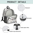 thumbnail image 4 of Unicorn and Leaf White Pattern Backpack for School, Cute School Bag with Adjustable Shoulder Straps and Padded Back, 13.8"x11.4"x6", 4 of 5