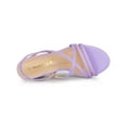 thumbnail image 4 of BLISSFUL STEP Women's Solid Color Strappy Slingback Block High Heels Sandals Purple 9, 4 of 7