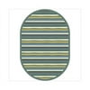 Joy Carpets Yipes Stripes Soft 5 ft.4 in. x 7 ft.8 in. Oval WearOn Nylon Machine Tufted- Cut Pile Just for Kids Rug