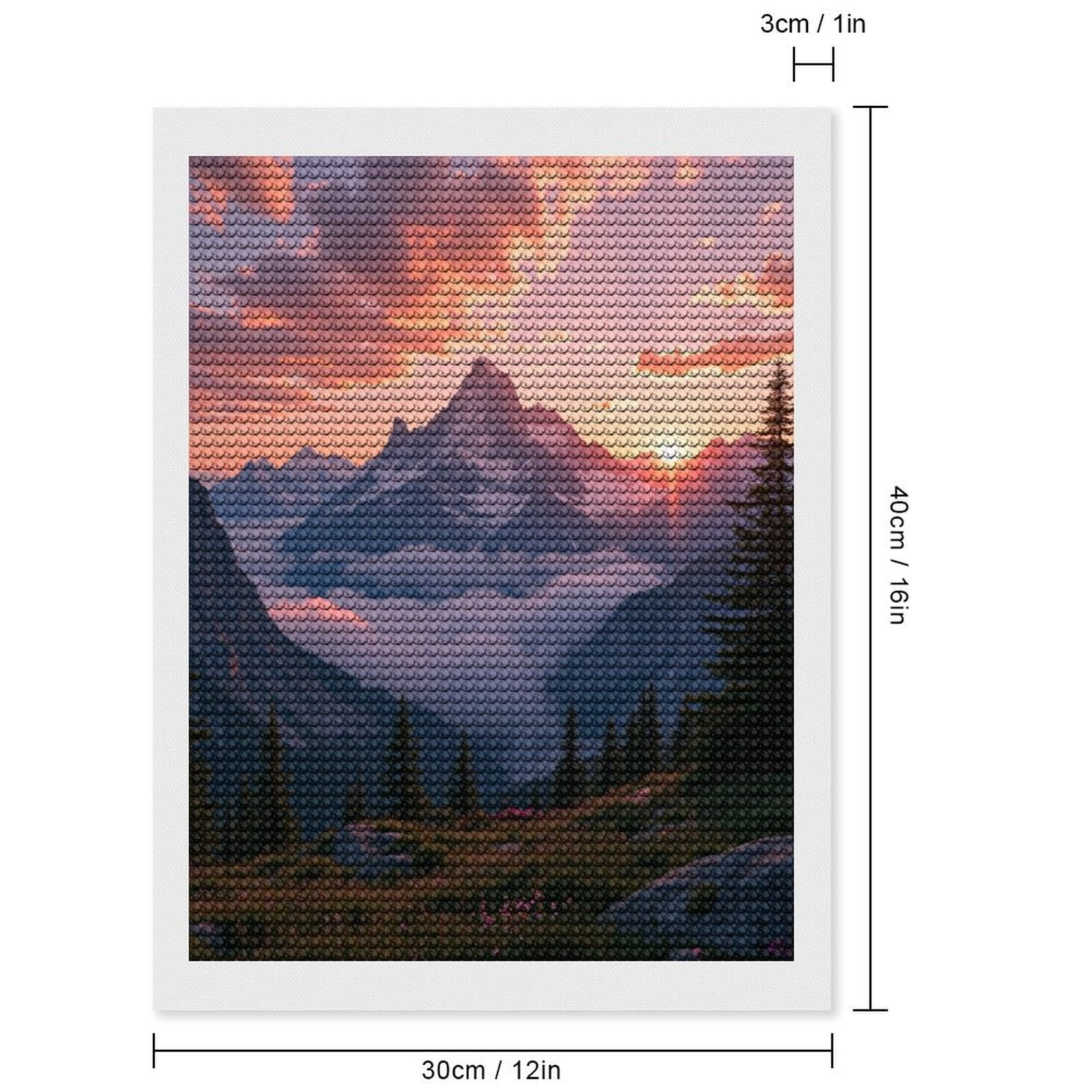 Diamond Art Kits for Adults, Mountain Sunrise Over Cloud Valley 5D Diamond Painting Kits for Adults Beginners, DIY Full Drill Diamond Painting, Gem Art and Crafts 12x16