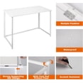 thumbnail image 5 of Folding Computer Desk, 32 Inch Home Office Desk for Small Spaces, Foldable Computer Table, Laptop Table, Writing Desk, Compact Study Reading Table with Wood & Metal, White, 5 of 6
