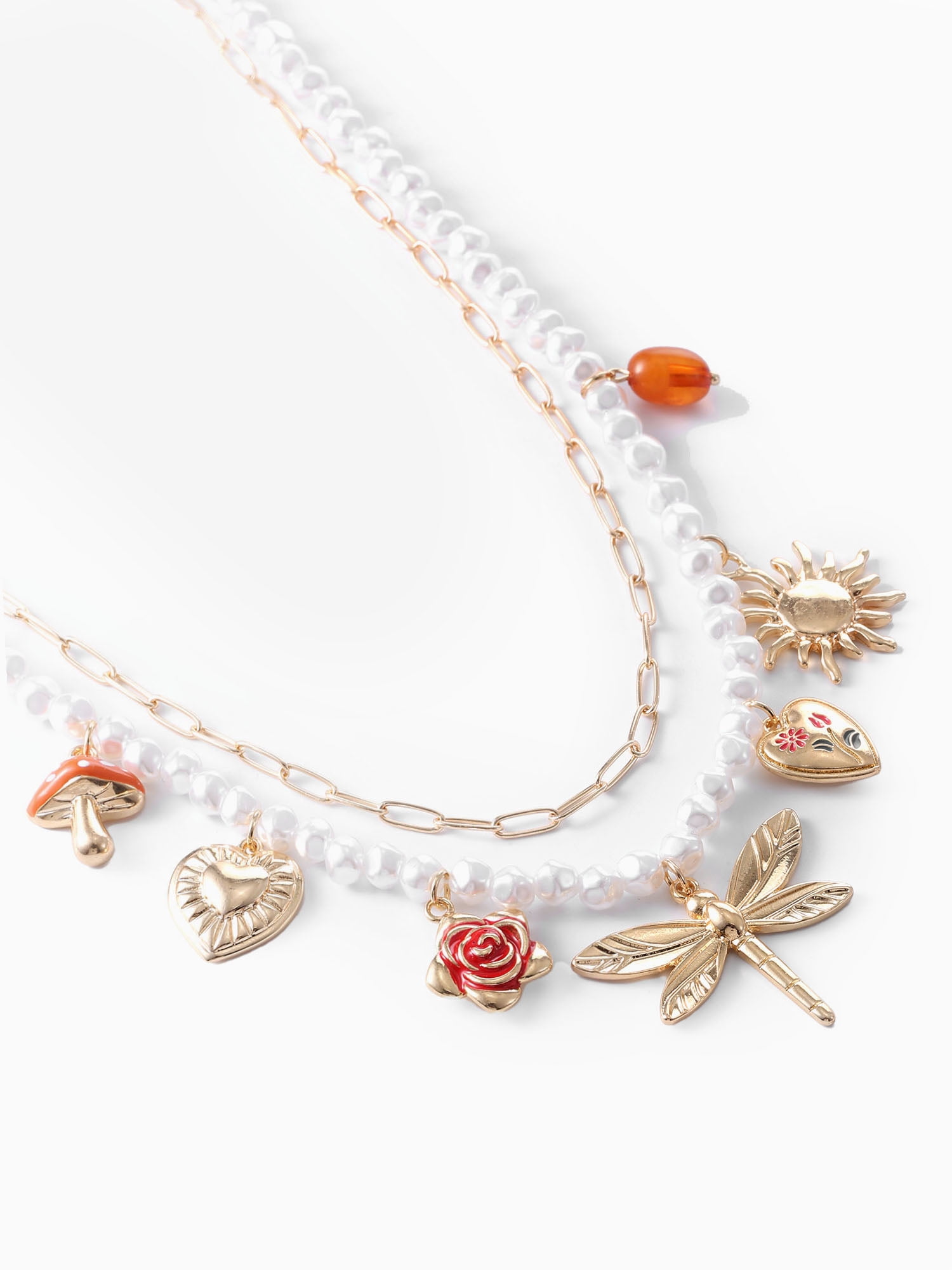 Packed Party Golden Garden Double Layered Charm Necklace