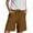 Brown, variant on Women's Essential Pocket Shorts With Soft Elastic Waistband Simple Mid Length Comfy Shorts For Everyday Summer Relaxation Orange