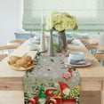 thumbnail image 3 of Christmas Table Runner, Red Cardinal Bird Snow Linen Table Runners, Rustic Xmas Truck Gnome Table Cloth Runner for Wedding Party Holiday Kitchen Dining Home Everyday Decor 13"X72", 3 of 5