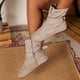 thumbnail image 5 of Retro Mujer Vintage Hebilla lisa Cremallera Casual Altura interior Tacones bajos Cremallera Otoño Invierno Botas cortas Zapatos de punta redonda Wmkox8yii shkj380, 5 of 9