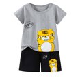 thumbnail image 3 of Hiijoy Toddler Boys Summer Outfits Cartoon Tiger Print Short Sleeve T Shirt Shorts Set, Sizes 2-3T, 3 of 3