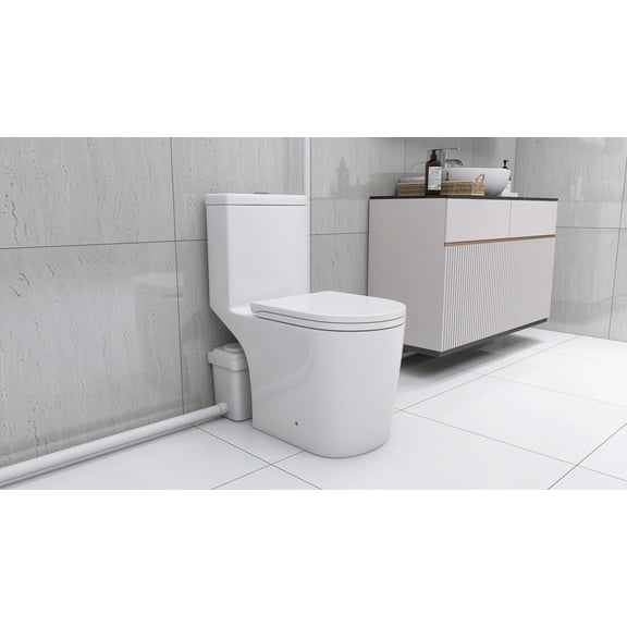 Upflush Toilet For Basement, 600W Macerating Toilet System With Powerful Dual Flush