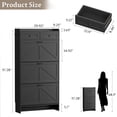 thumbnail image 2 of FANRAL Shoe Cabinet with 3 Flip Drawer & 2 Storage Drawer,Farmhouse Narrow Shoe Rack with Adjustable Shelve & Hook for Entryway,Hallway,Black, 2 of 8