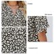 thumbnail image 2 of Mujeres verano Top casual suelta leopardo impresión V Masajeadores de cuello corto Bell manga camiseta para mujer negro L, 2 of 7