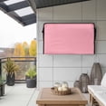 thumbnail image 2 of Outdoor TV Cover 68x42x4.5in, Minimalist Solid Pure Pink Weatherproof TV Screen Protector with Zipper, Unadorned Single Color Art Outside Television Cover Fits Up to 70-75", 2 of 9
