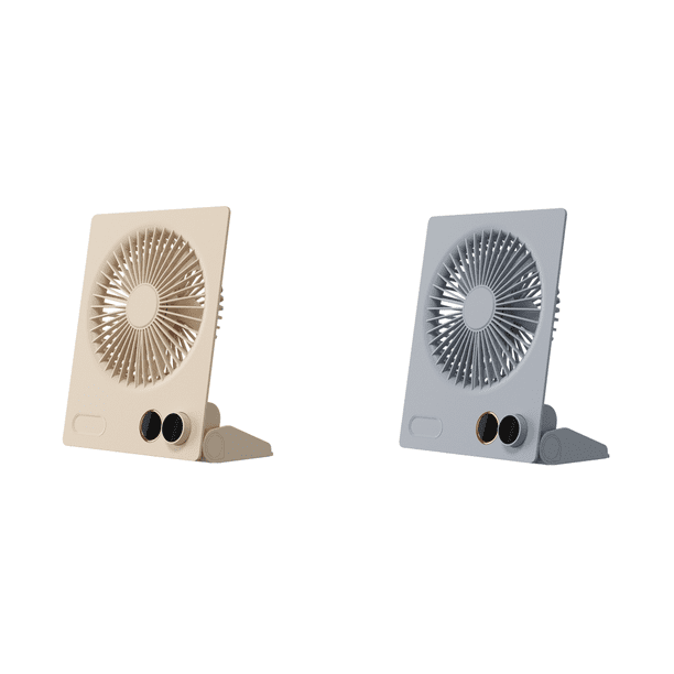 Ventilador Escritorio Pequeño Circulador Aire Recargable Por USB Refrigeración (Beige)