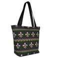 thumbnail image 2 of Haiem Mardi Gras Fleur de Lis Pattern Shoulder Bag - Durable and Spacious Tote Bag,Versatile Shopping Bag, 2 of 9