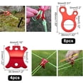 thumbnail image 3 of 30pcs 5 Styles Adjuster Tent Tensioners Rope Adjuster Red Aluminum Alloy Guyline Tent Line Tensioner Wind Rope Buckle Tent Rope Adjuster Cord Lock, 3 of 5
