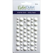 Eyelet Outlet Adhesive-Back Enamel Dots 54/Pkg-Matte White