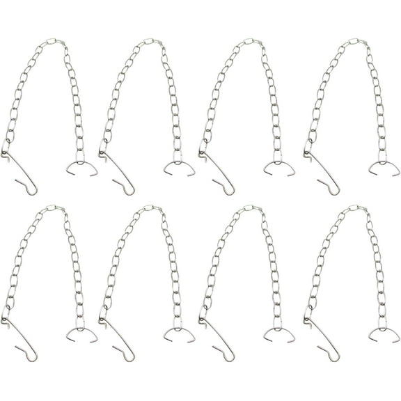 Stainless Steel Toilet Flapper Chains (8-Pack) – Universal Rust-Resistant Toilet Handle Chain Replacement Kit – Fits Most Toilets with Easy Installation