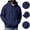 12# Navy, variant on Mens Oversized Hoodies Sweatshirts | Fall Winter Hooded Collar Drawstring Pullover With Pocket for Workout Gym Pink S