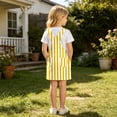 thumbnail image 7 of Bainana Kids Girls Sleeveless Striped Printed Overalls Dress With Pocket Casual Breathable Child Suspender Dress For Beach Vacation Size 8-9 Years Yellow, 7 of 7