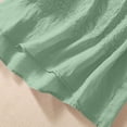 thumbnail image 6 of thefmos Women Summer Boho Linen Tops 3/4 Sleeve Round Neck Embroidery Casual Loose Pullover Blouses Solid Fall Fashion Tunic, Green M, 6 of 9