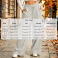 thumbnail image 2 of Wide Leg Sweatpants for Women Drawstring Lounge Pants Straight Leg Sweat Pants with Side Pockets and Front Seam Detail, White, S, 2 of 5