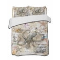 thumbnail image 2 of Quilts Full Size, Coastal Octopus Soft Comforter Bedding Set for Bed, Vintage Nautical Summer Beach Starfish Lightweight Quilted Bedspread with Pillow Cover(2 Pieces) for All Season, 78x90 Inch, 2 of 6