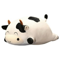 35cm Adorable Sleeping Cow Toy Soft Stuffed Animal Doll Cuddly Pillow Friend Birthday for Kids
