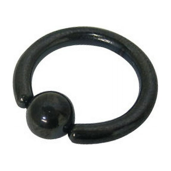Anodized Black Titanium Captive Bead Ball Closure Ring (10 G)