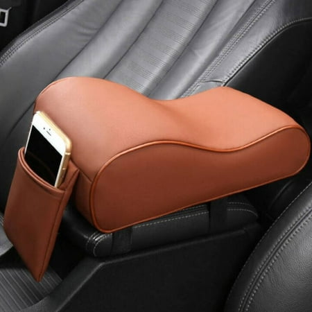 Universal Car Armrest Pad Box with Phone Pouch Auto Seat Center Console Cover Cushion Arm Rest Support Pillow
