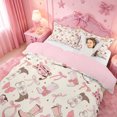 thumbnail image 3 of meiyoeat meiyoeat Sweet Cowgirl Boot Bedding For Girls, Pastel Bow Pattern Duvet Cover Full For Kids,Pink Reversible,3 Pieces(No Comforter), 3 of 6