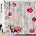 thumbnail image 2 of Winter Christmas Shower Curtain Set Happy New Year Bathroom Curtain Durable Waterproof Fabric Bathtub Sets Home Decor 72"x72", 2 of 7