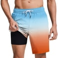 thumbnail image 2 of Lutiedan Mens Swim Trunks Mesh Lining Quick Dry Board Shorts Summer Elastic Waist Drawstring Lightweight Hawaiian Beach Bathing Suit with Pockets, 2 of 5