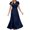 Blue, variant on HJYCHN Women's V-Neck Short Sleeve Casual Dress with Ruffled Detail and Included Necklace for Everyday Spring Wear Pink S