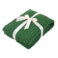 thumbnail image 6 of Home Soft Things Basket Weave Throw Blanket with Braided Tassels, Reversible Lightweight Super Soft Cozy Throw Blanket, 50x60 inches, Green, 6 of 9