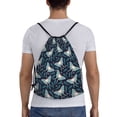 thumbnail image 2 of Kdxio Glowing Butterfly Print Drawstring Backpack Bag,Waterproof Draw String Back Sack, Gym Drawstring Bags Swim Bag For Unisex, 2 of 9