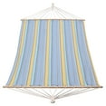 thumbnail image 4 of Sterling Sports Cotton Hammock with Wooden Spreader for Outdoor Patio Yard Poolside, 5ft Wide for 2 Persons, 420 lbs Capacity, Blue Waves, 4 of 8