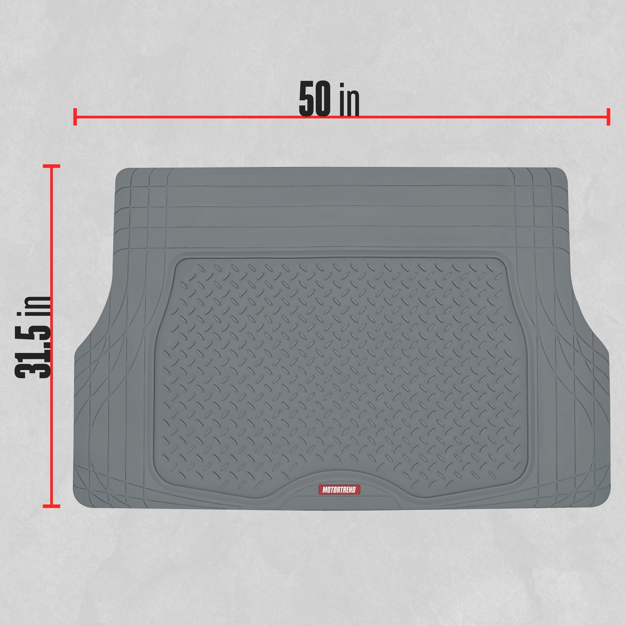 Motor Trend Heavy Duty Utility Car Cargo Trunk Mat, Trimmable All-Weather Liner, Universal Auto Cargo Protection, for Truck SUV Van, Gray
